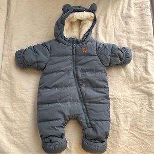 Padded Baby Bunting Winter Onesie Snowsuit Preemie Newborn blue